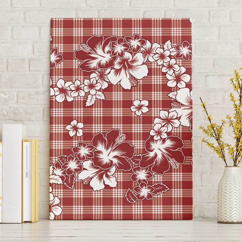 Hibiscus Pakala Fantasy Red Canvas Wall Art Tropical Floral Stylized LT01 Without Frame Red - Polynesian Pride
