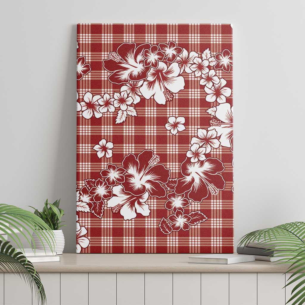 Hibiscus Pakala Fantasy Red Canvas Wall Art Tropical Floral Stylized LT01 - Polynesian Pride