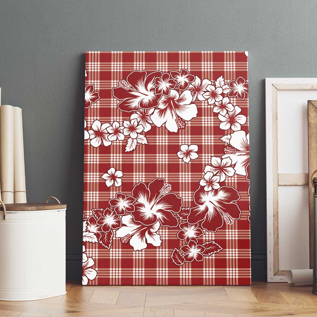 Hibiscus Pakala Fantasy Red Canvas Wall Art Tropical Floral Stylized LT01 - Polynesian Pride