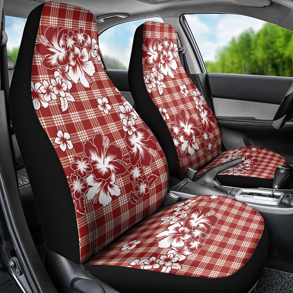 Hibiscus Pakala Fantasy Red Car Seat Cover Tropical Floral Stylized - Polynesian Pride