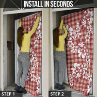 Hibiscus Pakala Fantasy Red Door Cover Tropical Floral Stylized - Polynesian Pride