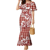 Hibiscus Pakala Fantasy Red Family Matching Mermaid Dress and Hawaiian Shirt Tropical Floral Stylized - Polynesian Pride