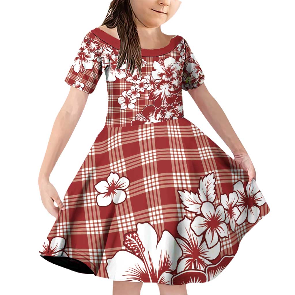 Hibiscus Pakala Fantasy Red Family Matching Off Shoulder Short Dress and Hawaiian Shirt Tropical Floral Stylized - Polynesian Pride