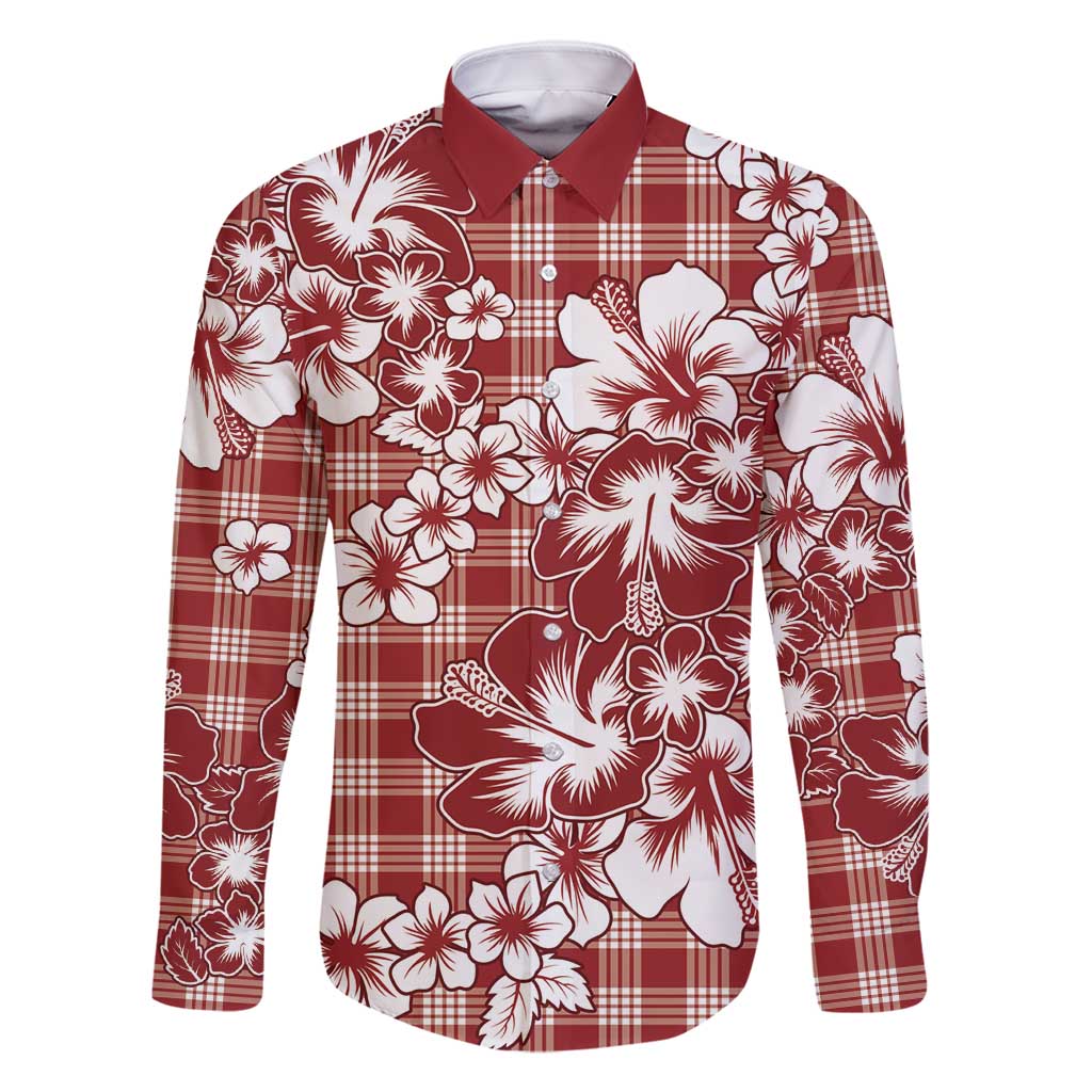 Hibiscus Pakala Fantasy Red Family Matching Off Shoulder Short Dress and Hawaiian Shirt Tropical Floral Stylized - Polynesian Pride