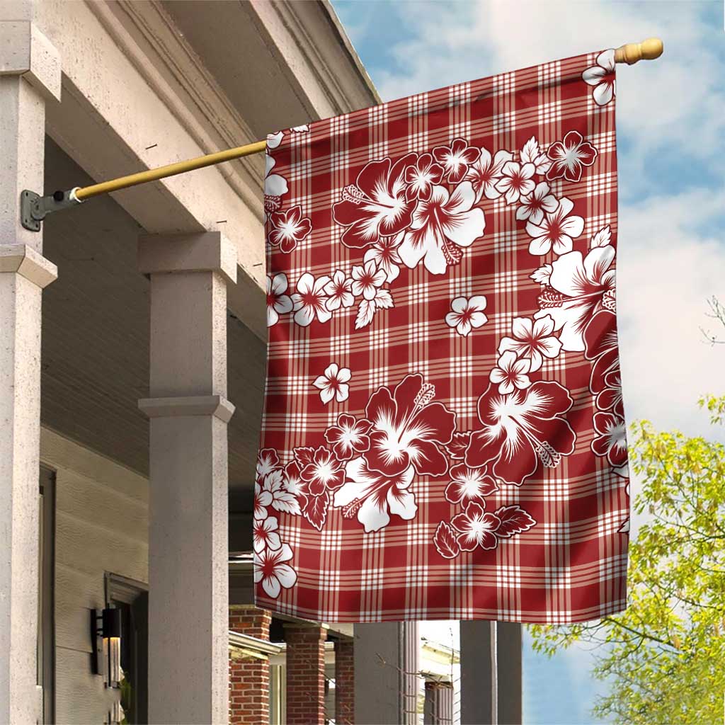 Hibiscus Pakala Fantasy Red Garden Flag Tropical Floral Stylized LT01 House Flag Red - Polynesian Pride