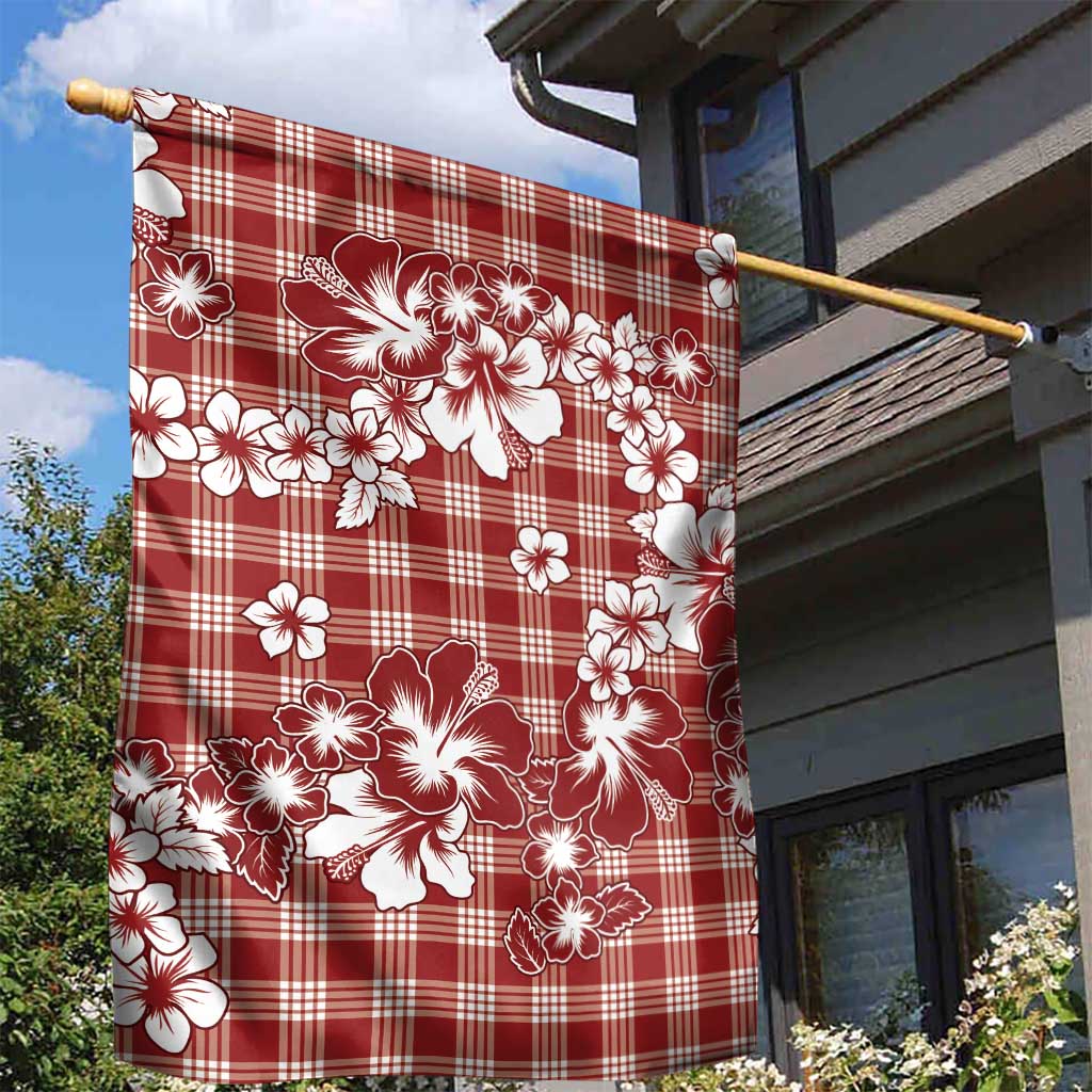 Hibiscus Pakala Fantasy Red Garden Flag Tropical Floral Stylized LT01 - Polynesian Pride