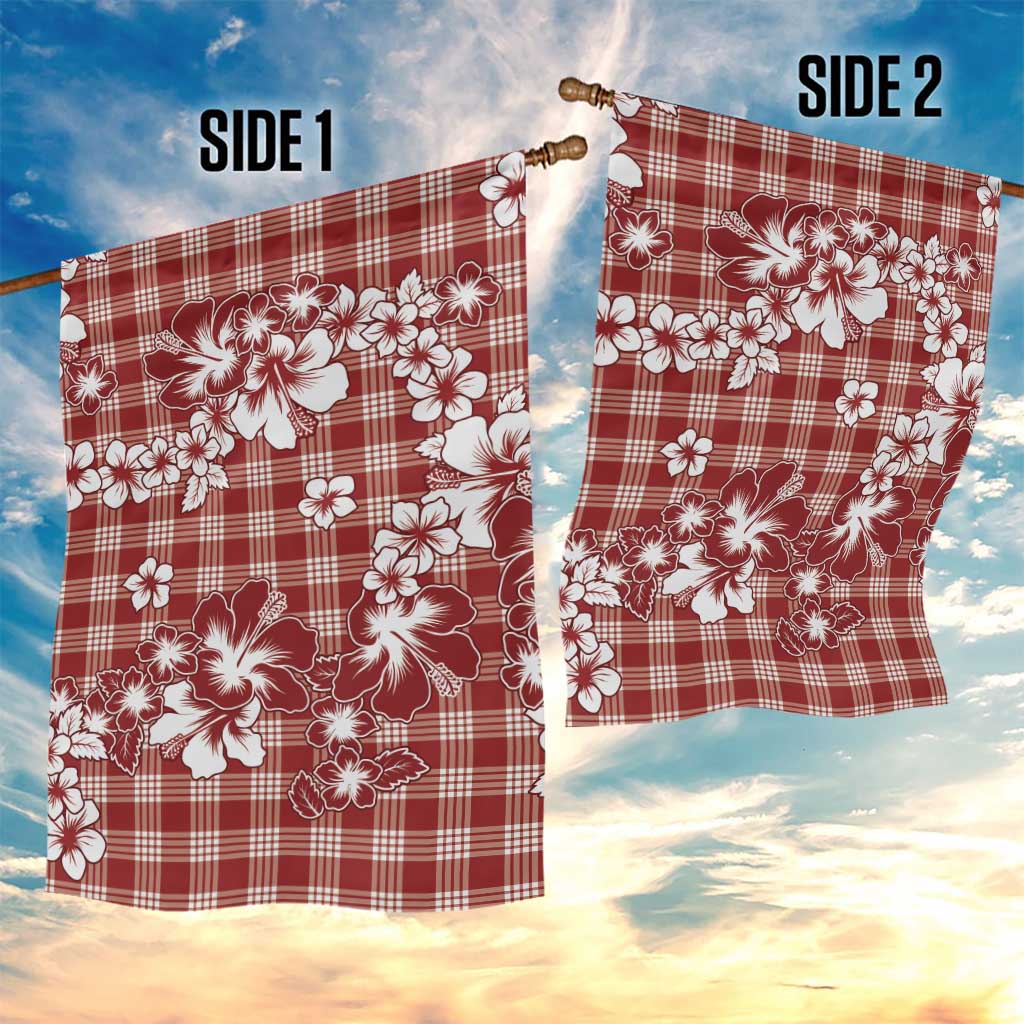 Hibiscus Pakala Fantasy Red Garden Flag Tropical Floral Stylized LT01 - Polynesian Pride