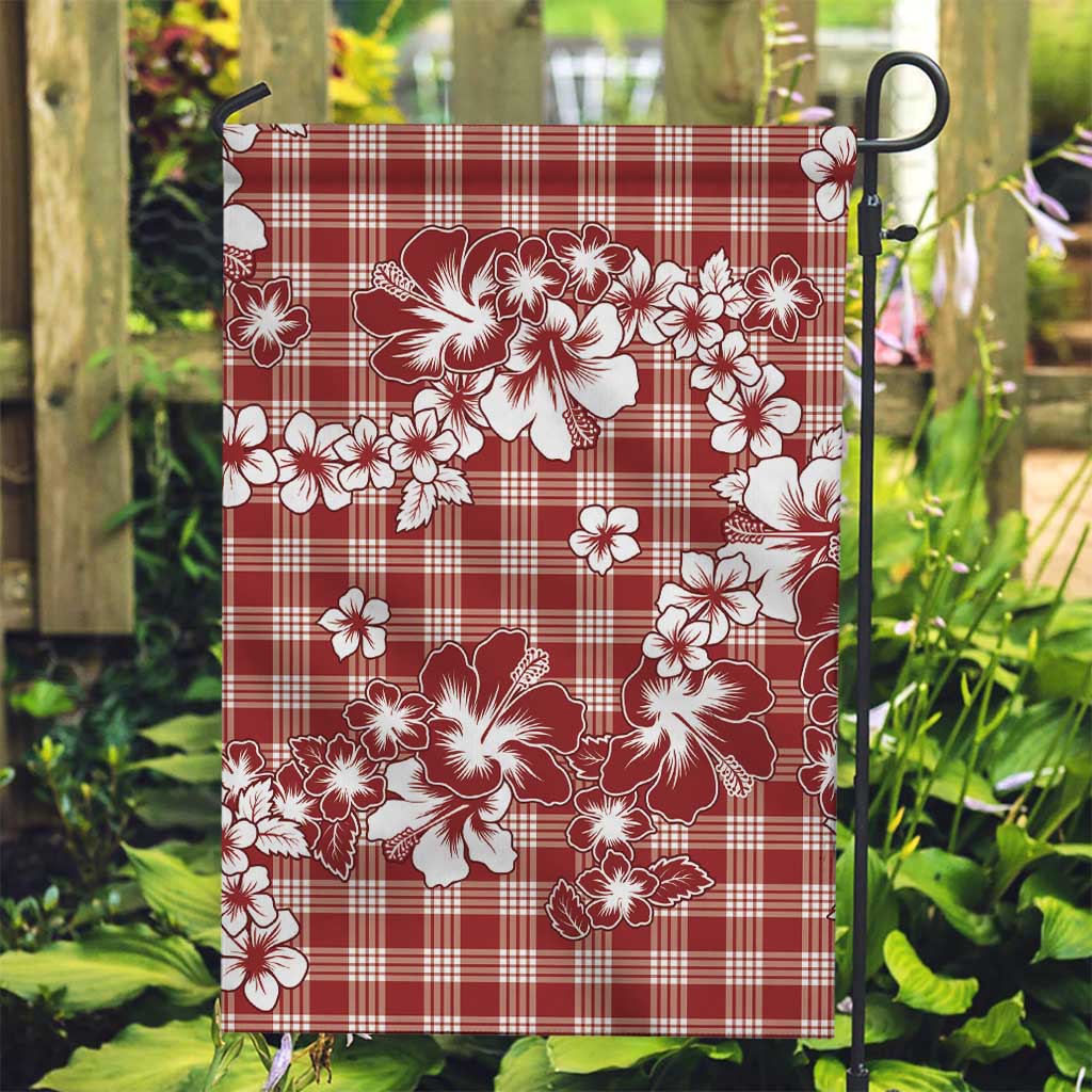 Hibiscus Pakala Fantasy Red Garden Flag Tropical Floral Stylized LT01 Garden Flag Red - Polynesian Pride