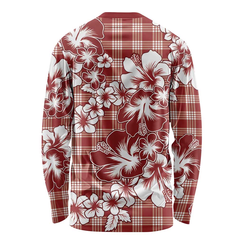 Hibiscus Pakala Fantasy Red Long Sleeve Shirt Tropical Floral Stylized - Polynesian Pride