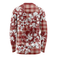 Hibiscus Pakala Fantasy Red Long Sleeve Shirt Tropical Floral Stylized - Polynesian Pride