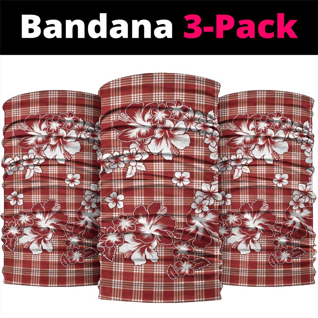 Hibiscus Pakala Fantasy Red Neck Gaiter Tropical Floral Stylized LT01 package One Size: 25*50cm Red - Polynesian Pride