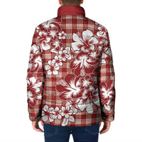 Hibiscus Pakala Fantasy Red Padded Jacket Tropical Floral Stylized - Polynesian Pride