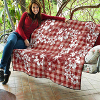 Hibiscus Pakala Fantasy Red Quilt Tropical Floral Stylized - Polynesian Pride