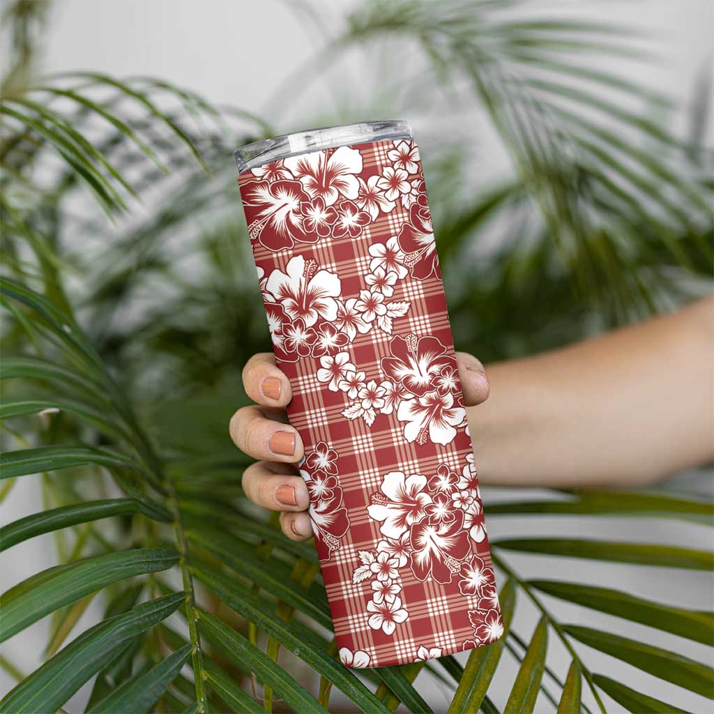 Hibiscus Pakala Fantasy Red Skinny Tumbler Tropical Floral Stylized - Polynesian Pride