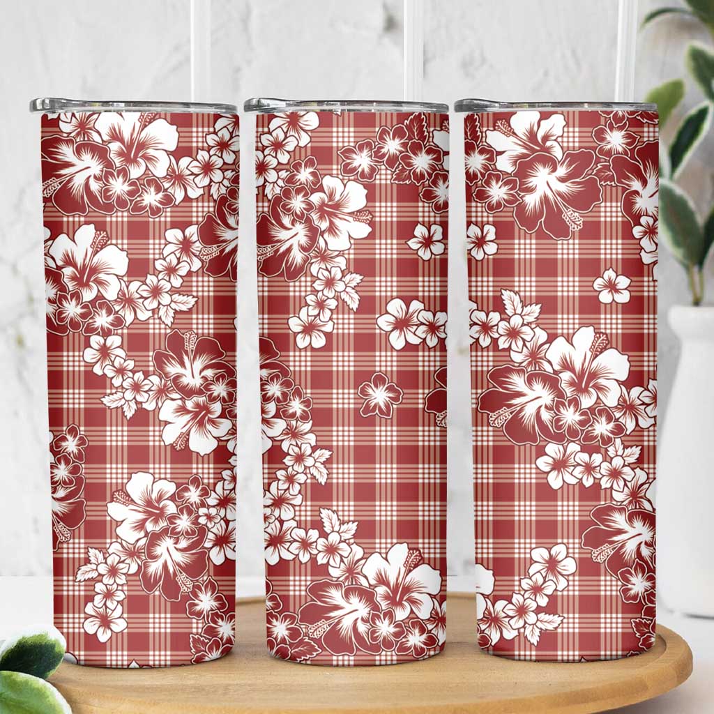 Hibiscus Pakala Fantasy Red Skinny Tumbler Tropical Floral Stylized - Polynesian Pride