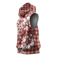 Hibiscus Pakala Fantasy Red Sleeveless Hoodie Tropical Floral Stylized - Polynesian Pride