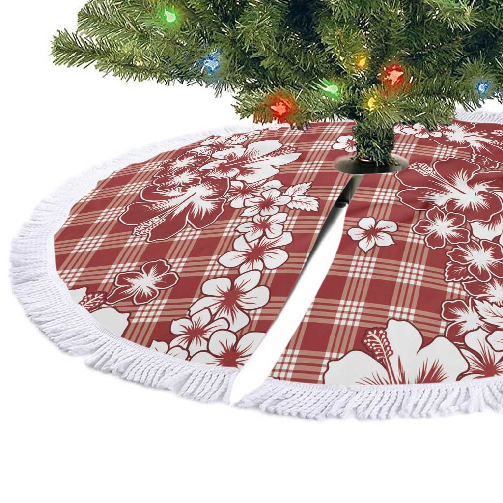 Hibiscus Pakala Fantasy Red Tree Skirt Tropical Floral Stylized - Polynesian Pride