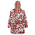 Hibiscus Pakala Fantasy Red Wearable Blanket Hoodie Tropical Floral Stylized - Polynesian Pride