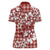 Hibiscus Pakala Fantasy Red Women Polo Shirt Tropical Floral Stylized - Polynesian Pride