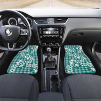 Hibiscus Pakala Aqua Teal Car Mats Tropical Floral Stylized LT01 Set 2pcs - Front Teal - Polynesian Pride