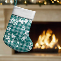 Hibiscus Pakala Aqua Teal Christmas Stocking Tropical Floral Stylized LT01 Set of 2 Teal - Polynesian Pride