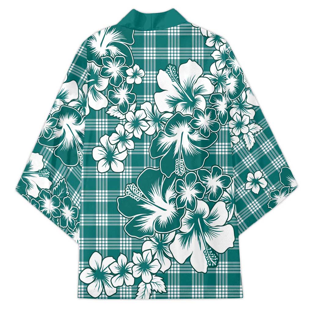 Hibiscus Pakala Aqua Teal Kimono Tropical Floral Stylized LT01 - Polynesian Pride