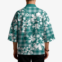 Hibiscus Pakala Aqua Teal Kimono Tropical Floral Stylized LT01 - Polynesian Pride