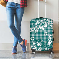 Hibiscus Pakala Aqua Teal Luggage Cover Tropical Floral Stylized LT01 - Polynesian Pride