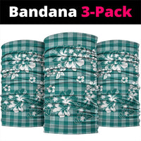 Hibiscus Pakala Aqua Teal Neck Gaiter Tropical Floral Stylized LT01 package One Size: 25*50cm Teal - Polynesian Pride
