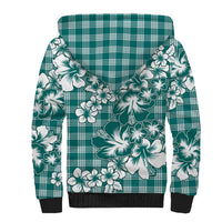 Hibiscus Pakala Aqua Teal Sherpa Hoodie Tropical Floral Stylized LT01 - Polynesian Pride