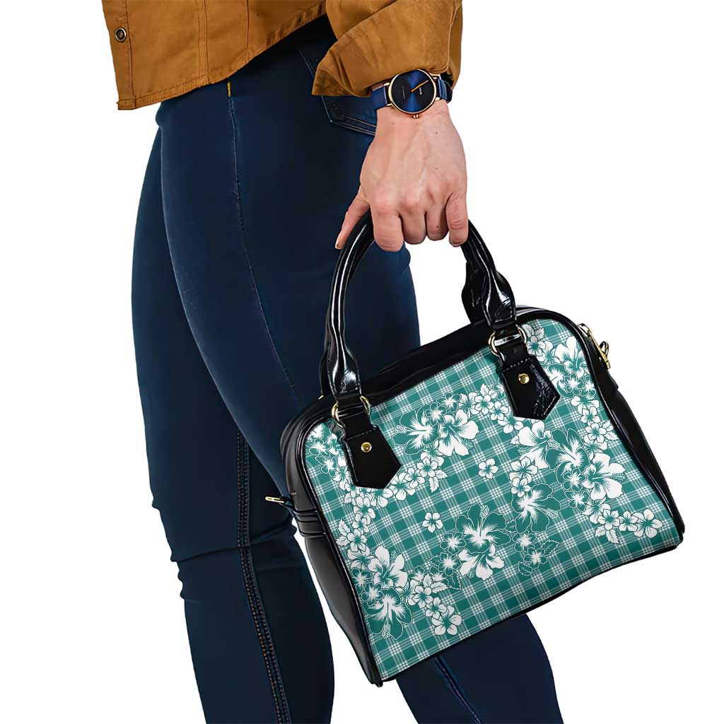 Hibiscus Pakala Aqua Teal Shoulder Handbag Tropical Floral Stylized LT01 - Polynesian Pride