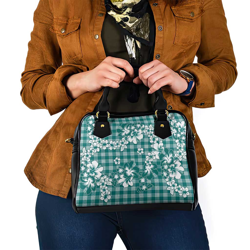 Hibiscus Pakala Aqua Teal Shoulder Handbag Tropical Floral Stylized LT01 - Polynesian Pride