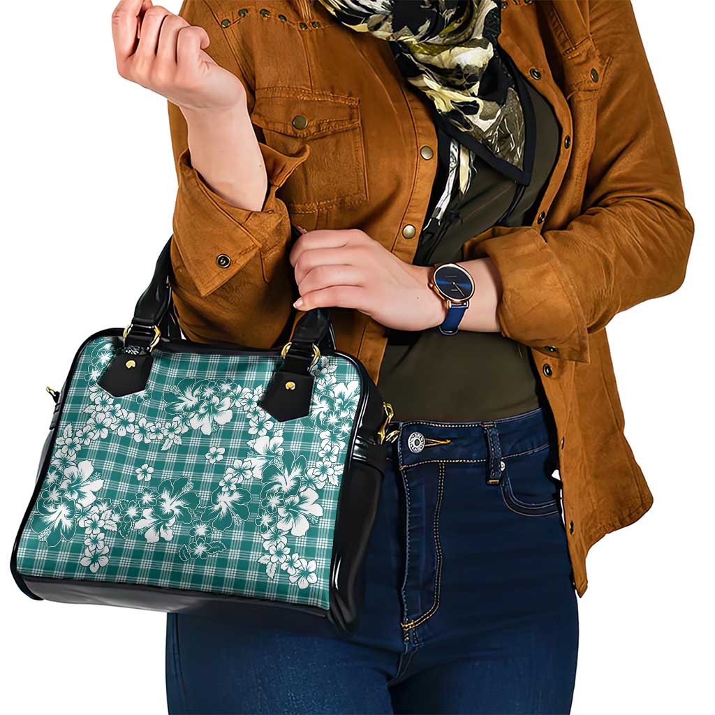 Hibiscus Pakala Aqua Teal Shoulder Handbag Tropical Floral Stylized LT01 - Polynesian Pride
