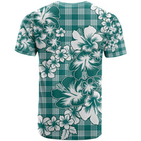 Hibiscus Pakala Aqua Teal T Shirt Tropical Floral Stylized - Polynesian Pride