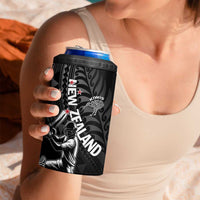 Custom New Zealand Cricket 4 in 1 Can Cooler Tumbler Maori Kiwi Black Fern LT01 - Polynesian Pride
