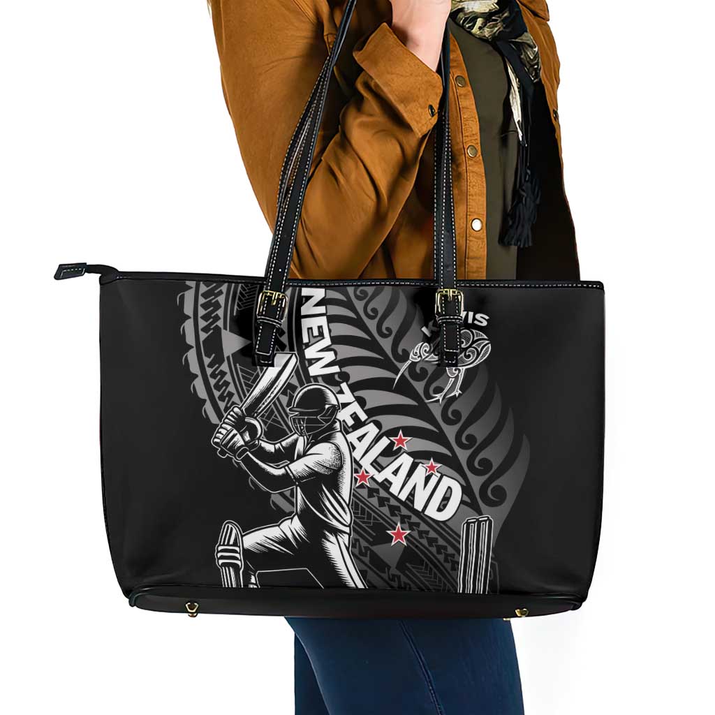 New Zealand Cricket Leather Tote Bag Maori Kiwi Black Fern LT01 - Polynesian Pride
