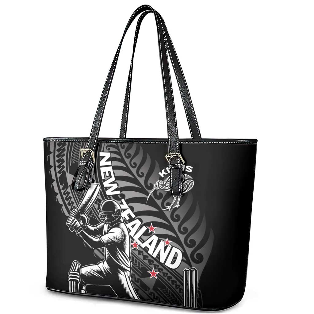 New Zealand Cricket Leather Tote Bag Maori Kiwi Black Fern LT01 - Polynesian Pride