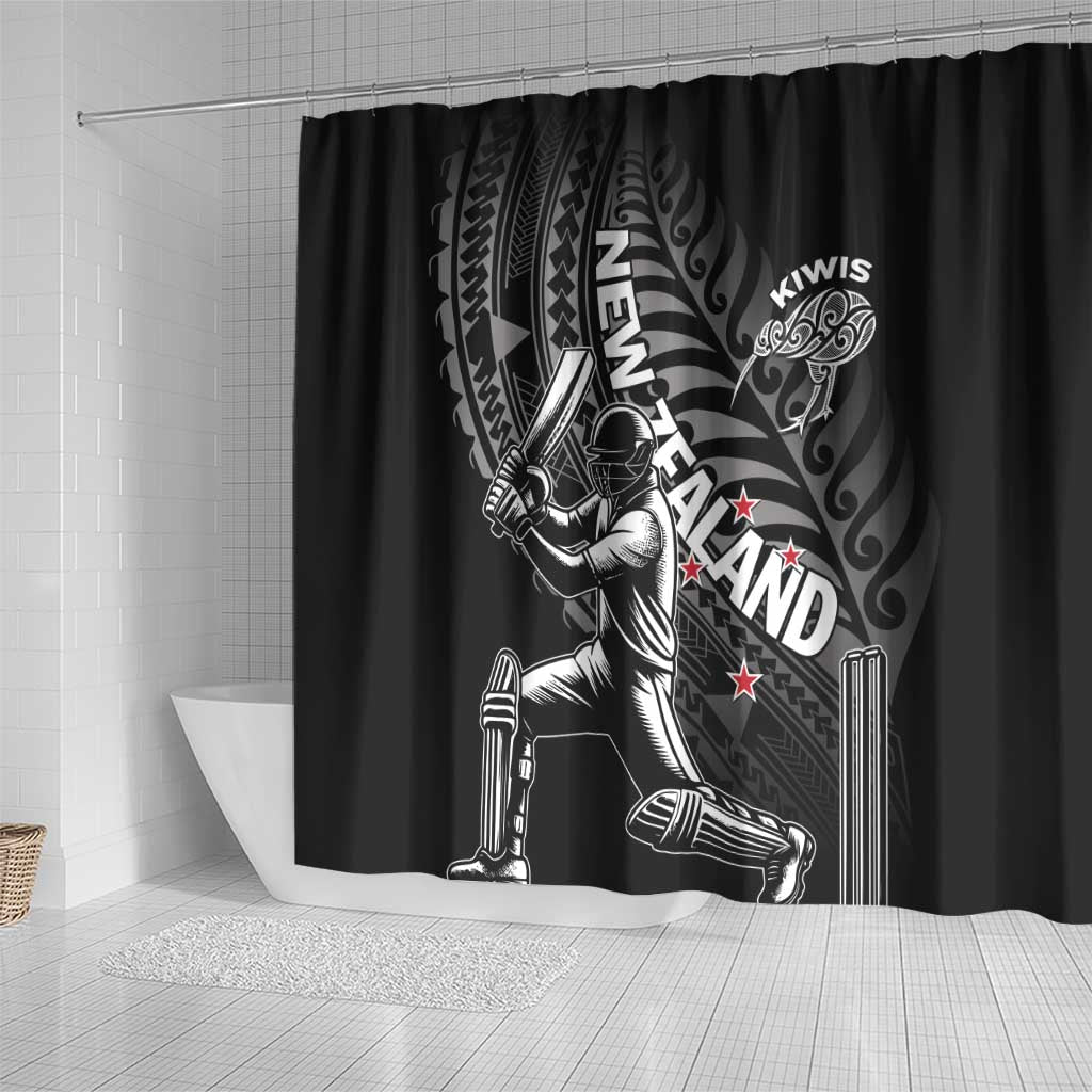New Zealand Cricket Shower Curtain Maori Kiwi Black Fern LT01 - Polynesian Pride