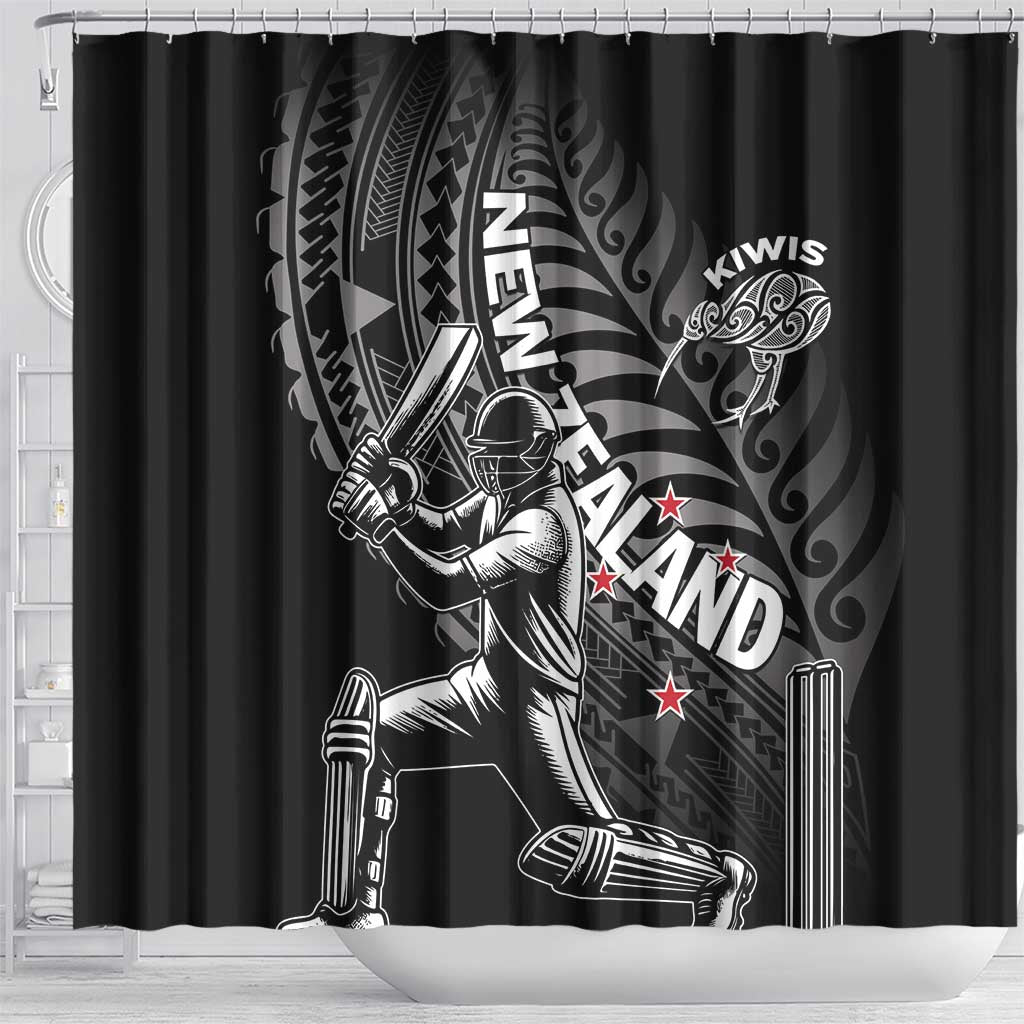 New Zealand Cricket Shower Curtain Maori Kiwi Black Fern LT01 - Polynesian Pride