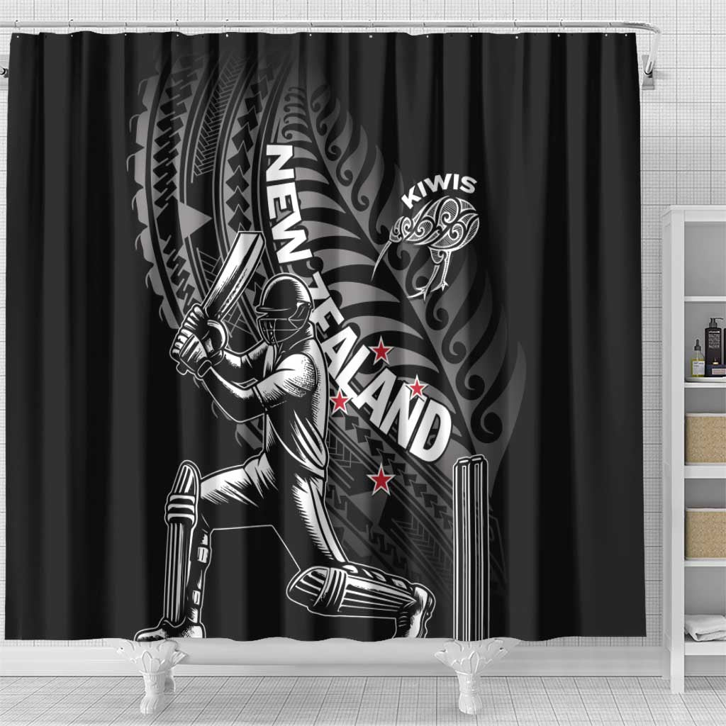 New Zealand Cricket Shower Curtain Maori Kiwi Black Fern LT01 - Polynesian Pride