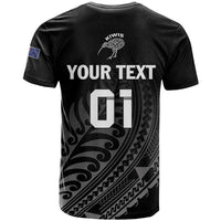 Custom New Zealand Cricket T Shirt Maori Kiwi Black Fern LT01 - Polynesian Pride