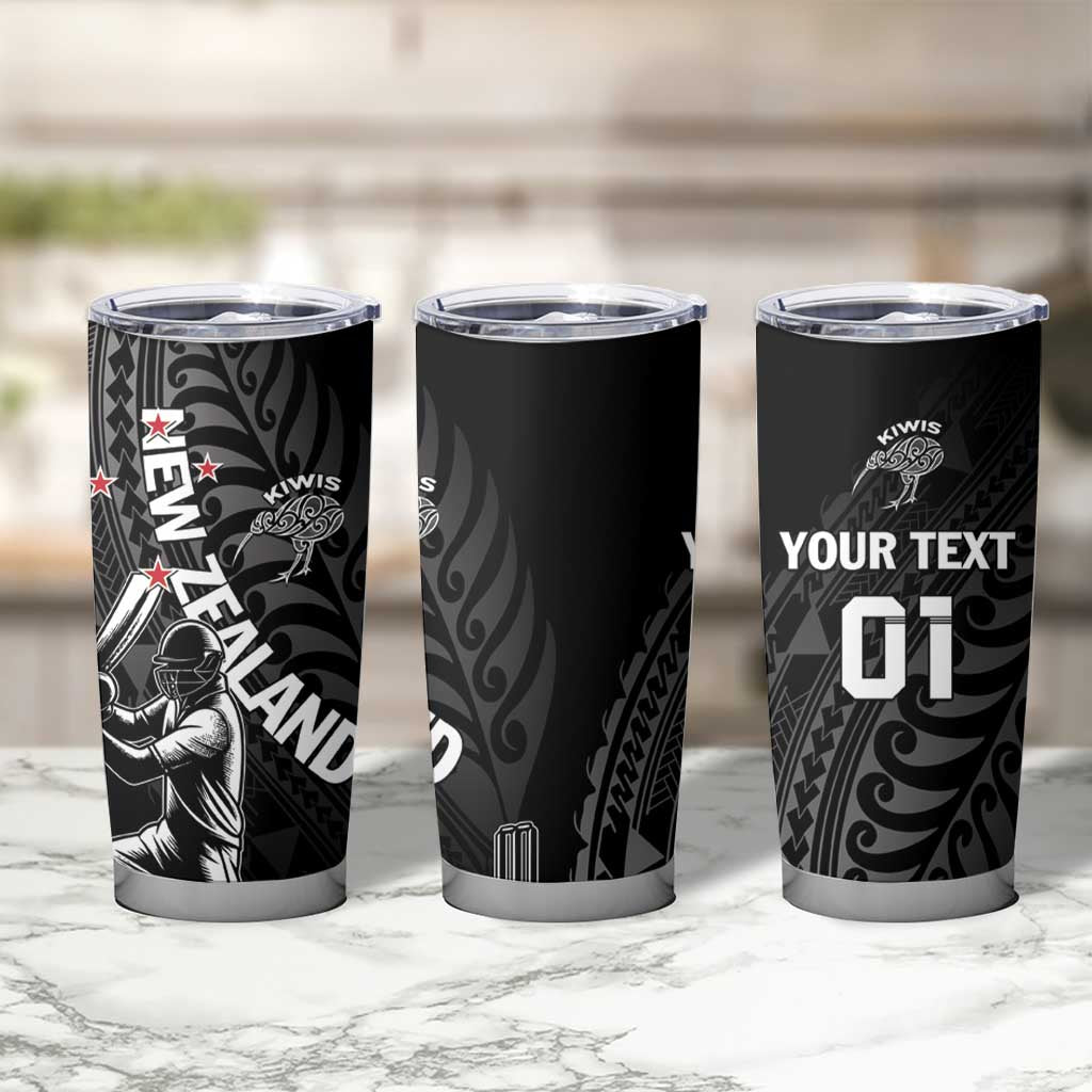 Custom New Zealand Cricket Tumbler Cup Maori Kiwi Black Fern LT01 - Polynesian Pride