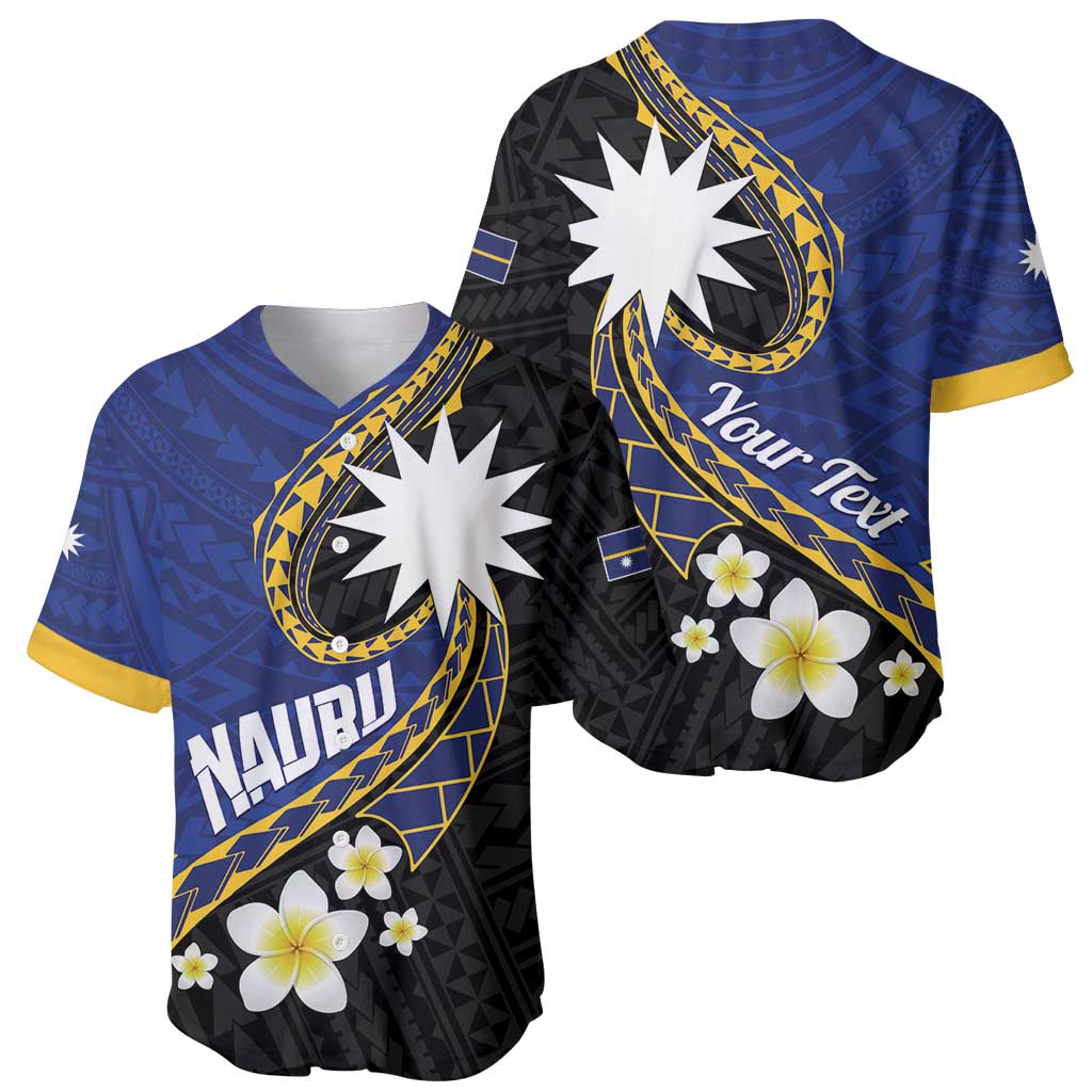 Personalised Nauru Baseball Jersey Naoero Proud Plumeria