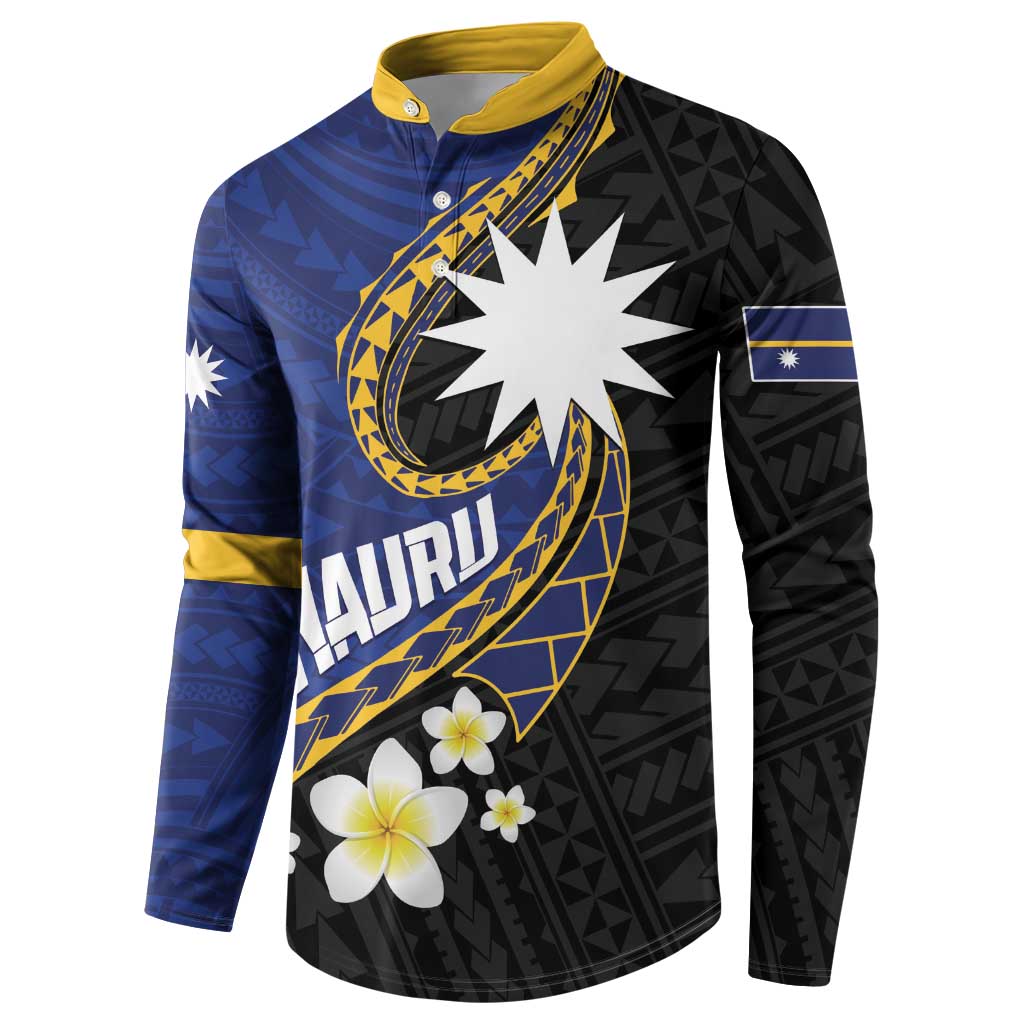 Personalised Nauru Button Sweatshirt Naoero Proud Plumeria