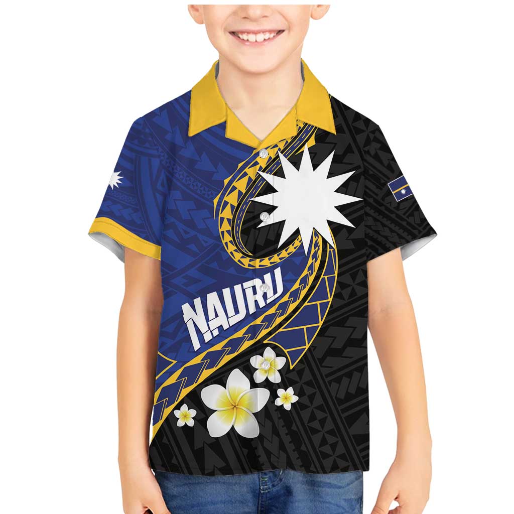 Personalised Nauru Family Matching Mermaid Dress and Hawaiian Shirt Naoero Proud Plumeria