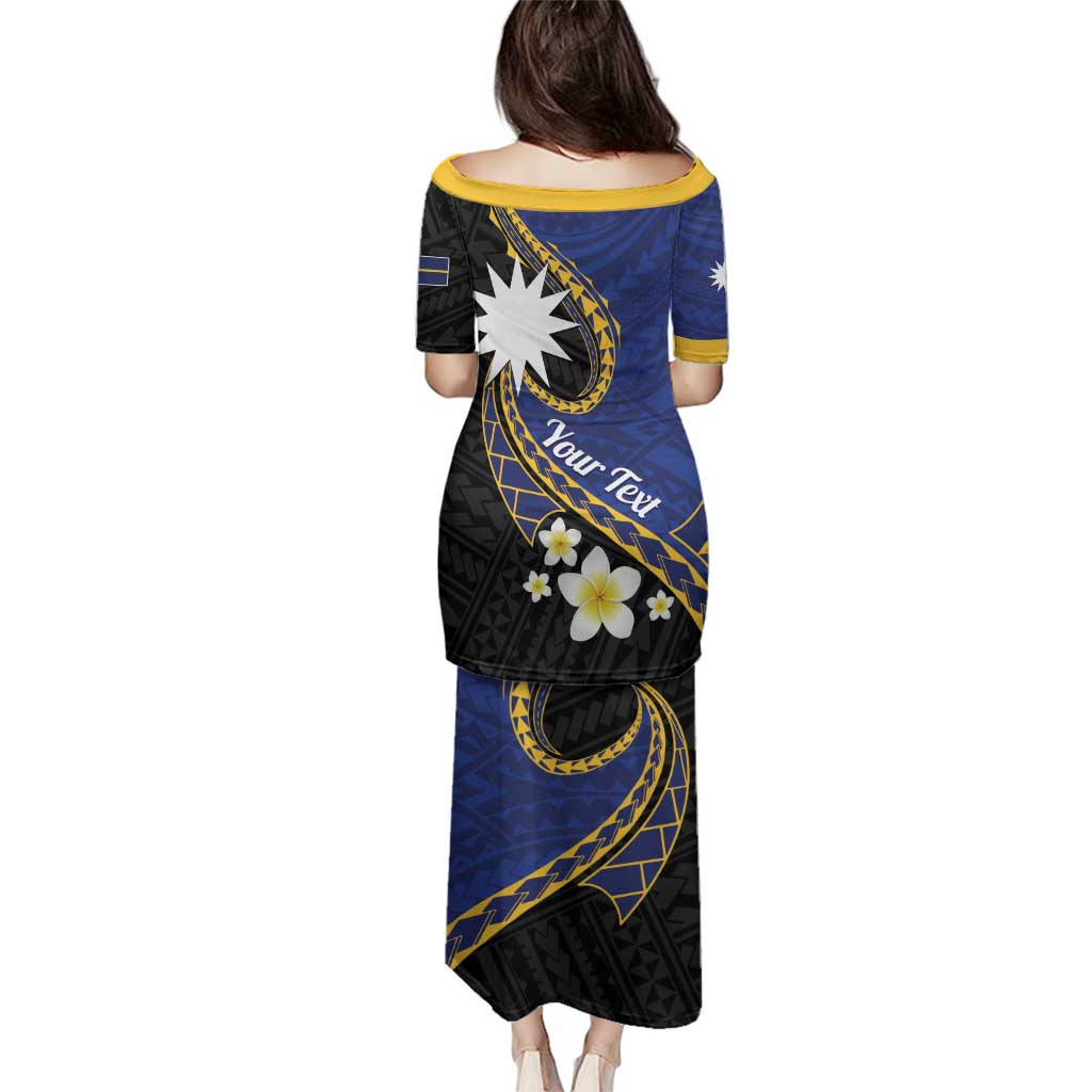 Personalised Nauru Family Matching Puletasi and Hawaiian Shirt Naoero Proud Plumeria