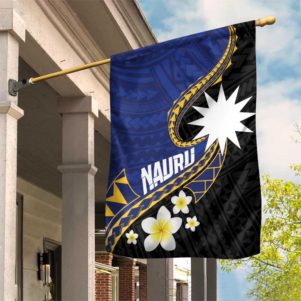Nauru Garden Flag Naoero Proud Plumeria LT01 House Flag Blue - Polynesian Pride