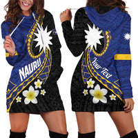 Personalised Nauru Hoodie Dress Naoero Proud Plumeria