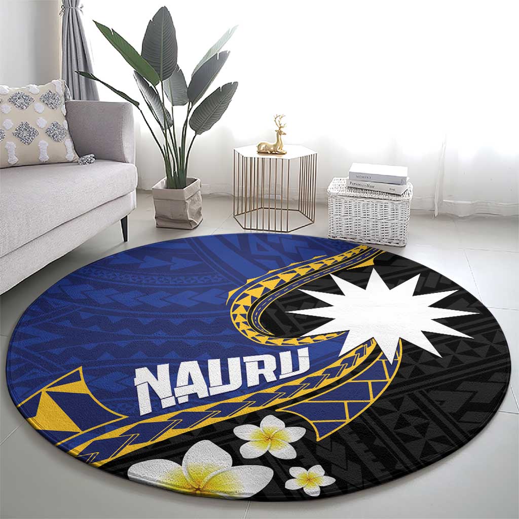 Nauru Round Carpet Naoero Proud Plumeria LT01 - Polynesian Pride