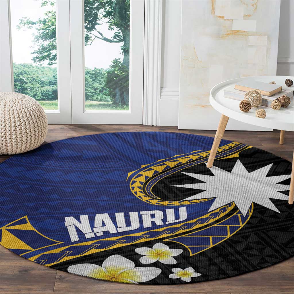 Nauru Round Carpet Naoero Proud Plumeria LT01 - Polynesian Pride
